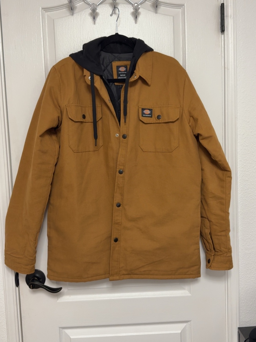 Dickies Men’s Carhartt-Style Tan Work Jacket with Black Hood